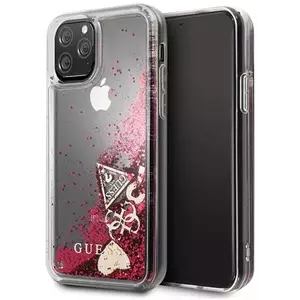 Tok Guess iPhone 11 Pro Raspberry Hardcase Glitter Hearts (GUHCN58GLHFLRA) kép