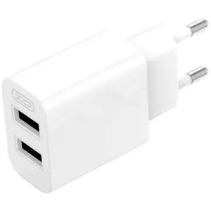 Töltő XO Wall charger L109 2x USB-A, cable USB Type-C, 2.4A (white) kép