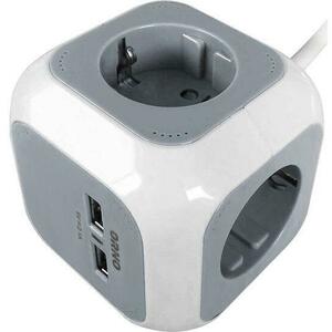 4 Plug + 2 USB 1, 4 m (OR-AE-13144(GS)) kép