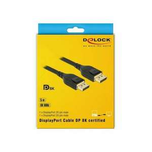 Delock 85663 Displayport 1.4 male > Displayport male (20pin) 8K 5m kábel kép