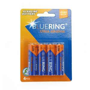 Elem AA ceruza LR6 tartós alkáli 4 db/csomag, Bluering® kép