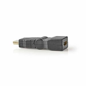 HDMI adapter | HDMI apa / HDMI anya csatlakozó, aranyozott, csuklós, fekete kép