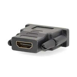 HDMI adapter, HDMI anya / DVI-D 24+1-érintkezős apa csatlakozó, aranyozott, fekete, dobozos kép