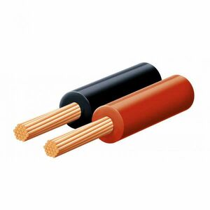 SAL KL 0, 15 hangszóróvezeték, piros-fekete, 2 x 0, 15 mm2, 0, 1 mm elemi szál, 100 m/ tekercs kép