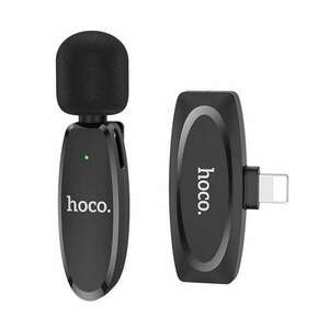 HOCO L15 bluetooth mikrofon (lightning, LAVALIER csíptethető, zajszűrő) FEKETE kép