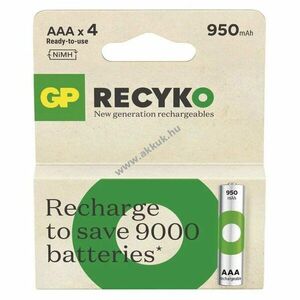 GP ReCyko Ni-MH akku HR03 (AAA) 950mAh 4db/csomag kép