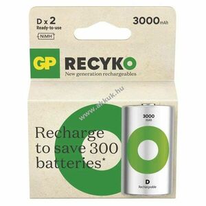 GP ReCyko Ni-MH akku HR20 góliát akku (D), 30000mAh 2db/csomag kép