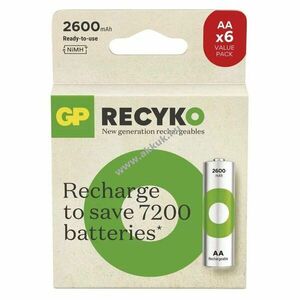 GP ReCyko Ni-MH akku HR6 (AA), 2600mAh 6db/csomag kép