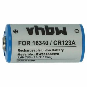 16340 / CR123A akku, 3.6V, Li-ion, 700mAh kép