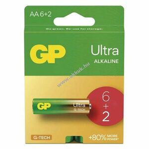 GP Ultra alkáli, AA, mignon, ceruza elem 6+2db/csomag kép