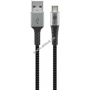 Goobay Micro USB kábel, szövetborítás, 2m , szürke kép