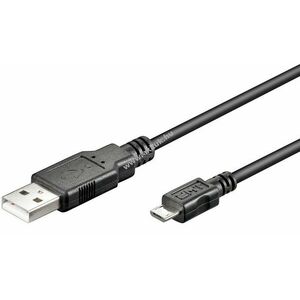 Goobay USB kábel 2.0 micro USB csatlakozóval 30cm fekete (dupla árnyékolású) - Kiárusítás! kép