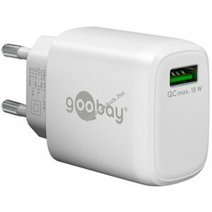 Hálózati gyorstöltő adapter QC3.0, 18W, fehér kép