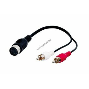 Audiokábel adapter, DIN női sztereó RCA csatlakozóra, 20cm kép