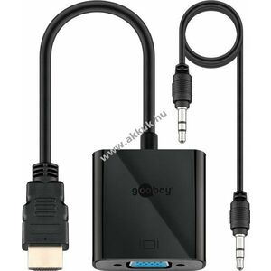 HDMI - VGA adapter, 3.5mm jack csatlakozóval kép