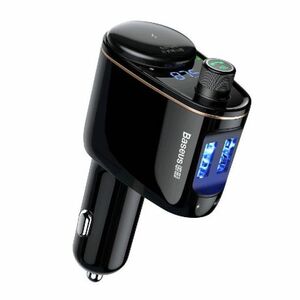 Baseus S-06 Bluetooth transmiter autós töltő 2x USB, fekete (CCHC000001) kép