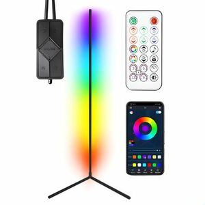 Eveon QJD-150 RGB saroklámpa 1.3m + távirányító, fekete kép