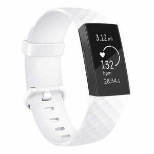 BStrap Silicone Diamond (Large) szíj Fitbit Charge 3 / 4, white (SFI008C11) kép