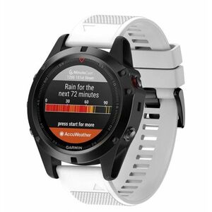 BStrap Silicone Acton szíj Garmin Fenix 5 / 6 / 6 Pro / 7 / 8 47mm / E, white (SGA001C02) kép