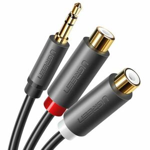 Ugreen AV109 audio adapter 3.5mm mini jack / 2x RCA, szürke (AV109) kép