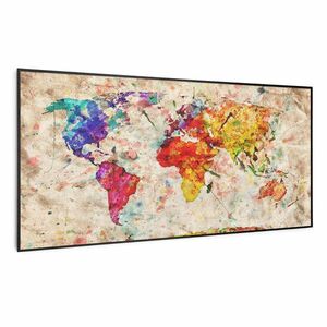 Klarstein Wonderwall Air Art Smart, infravörös hősugárzó, 120 x 60 cm, 700 W, színes térkép kép