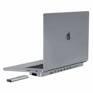 USB-C docking station / Hub for MacBook Pro 16" INVZI MagHub 12in2 with SSD tray (gray) kép