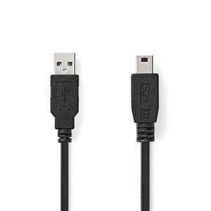 USB kábel | USB 2.0 | USB-A Dugasz | USB Mini-B 5 Érintkezős Dugasz | 480 Mbps | Nikkelezett | 2.00 m | Kerek | PVC | Fekete | Label kép