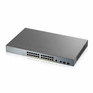 ZYXEL Switch 16x1000Mbps (16xPOE) + 2xGigabit kombó SFP Menedzselhető Rackes, GS1350-18HP-EU0101F kép