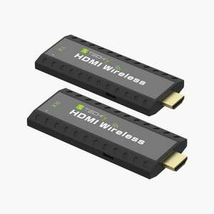 Techly IDATA HDMI-WL53 audió/videó jeltovábbító AV adó- és vevőegység Fekete (365641) kép