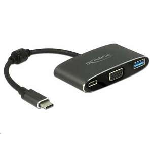 Delock 62992 Adapter USB Type-C apa > VGA anya (DP Alt mód) + USB A-típusú + USB Type-C PD (DL62992) kép