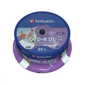 Verbatim 43667 írható DVD 8, 5 GB DVD+R DL 25 dB (43667) kép