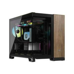 Corsair 2500X Mini Tower Extended ATX számítógépház - Fekete fém / Dió fa (CC-9011286-WW) kép