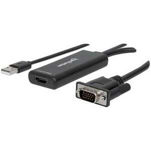 MANHATTAN HDMI Konverter VGA USB weiß (152426) kép