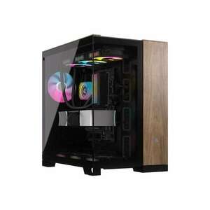 Corsair 6500X Midi Tower Extended ATX számítógépház - Fekete fém / Dió fa (CC-9011282-WW) kép