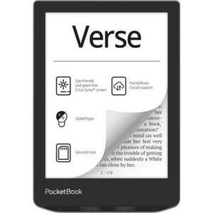 POCKETBOOK e-Reader - PB629 VERSE Mist Grey (6"E Ink Carta, Cpu: 1GHz, 512MB, 8GB, 1500mAh, wifi, mSD, kép megvilágítás) kép