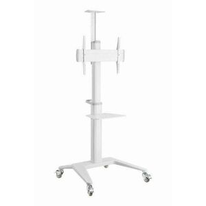 Gembird TVS-70T-02-W Aluminum TV floor stand with caster wheels 37"-70" White kép