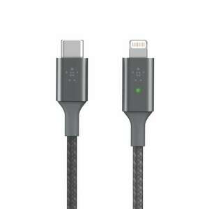 Belkin BOOST CHARGE Smart LED USB-C - Lightning kábel szürke (CAA006bt04GR) (CAA006bt04GR) kép