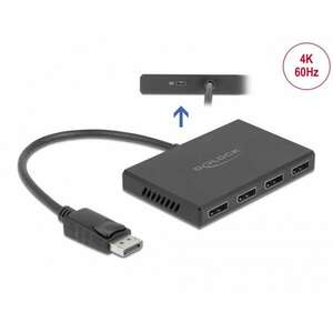 Delock DisplayPort 1.4-es elosztó 1 x DisplayPort-bemenet &gt; 4 x DisplayPort-kimenet (87794) kép