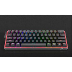 Redragon Fizz Pro black, wired&2.4G&BT mechanical Keyboard, RGB, blue switch Black HU kép