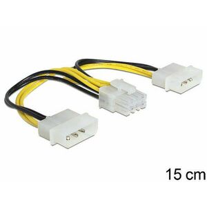 Delock Kábel - 83410 (1 x 8 pines EPS -> 2 x 4 pines molex, 15cm) kép