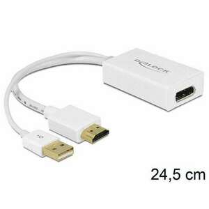 DeLOCK 62496 video átalakító kábel 0, 245 M DisplayPort HDMI + USB Fehér kép