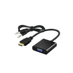 Savio CL-23/B video átalakító kábel 0, 5 M VGA (D-Sub) HDMI A-típus (Standard) Fekete kép