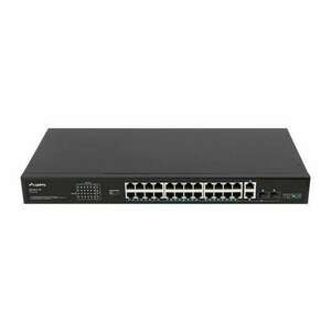 Lanberg RSFE-24P-2C-360 Unmanaged Gigabit Ethernet (10/100/1000) PoE 1U Fekete switch kép