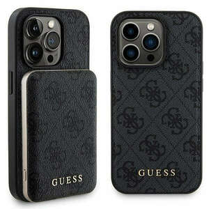 Guess 4G Metal Logo Case Set for iPhone 14 Pro Max + 5000mAh MagSafe Powerbank - Black kép