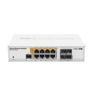 MikroTik CRS112-8P-4S-IN asztali/rackbe szerelhető switch, 8xGbit LAN, 8xPoE kimenet, 4xSFP port kép