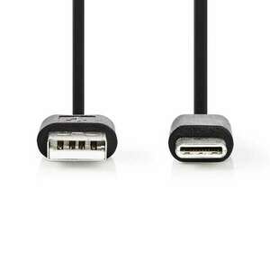 Nedis CCGP60600BK01 USB kábel 0, 1 m USB 2.0 USB-C USB-A fekete kép