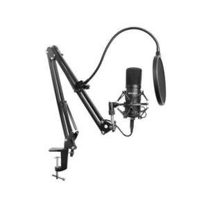 Sandberg Mikrofon - Streamer USB Microphone Kit (fekete; USB; Pop-filter; lökés-csillapító; állítható asztali tartókar) kép