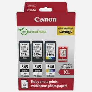 Canon 8286B015 tintapatron 3 db Eredeti Nagy (XL) kapacitású Fekete, Cián, Magenta, Sárga (8286B015) kép