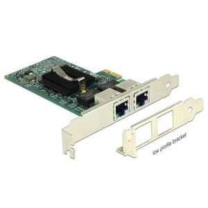 DELOCK PCI-E x1 Vezetékes hálózati Adapter, 2x Gigabit LAN i82576 (89944) kép