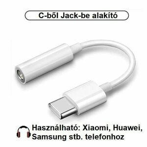 Telefon Type-C-ből Jack 3.5 mm-be való átalakító - - Fehér kép